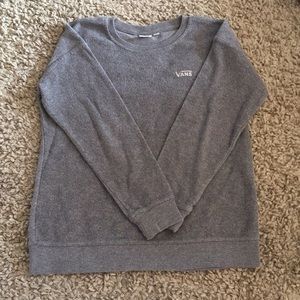 Vans Women's Gray Fuzzy Crew Neck Sweatshirt